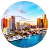 Detroit, USA City Souvenir Round Aluminum Wall Sign, 30.5 x 30.5 cm view 1