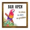 Wooden Sign "No Shoes No Shirt No Problem," Framed Wall Decor view 1