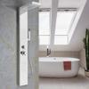 Stainless Steel Shower Panel with Massage Jets, Hand Shower, Waterfall and Rain Shower, Complete Shower Set, 130 x 47 x 15 cm, 4 Selectable Modes, Silver Mirror view 1