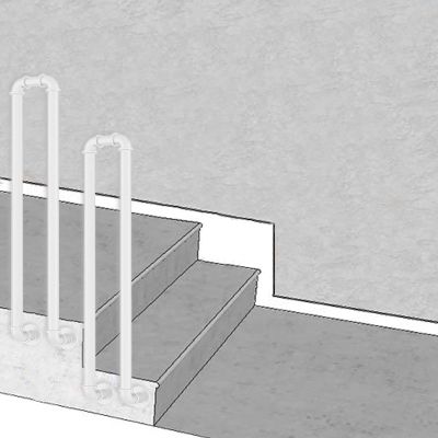White Wrought-Iron Handrail for Indoor and Outdoor Stairs