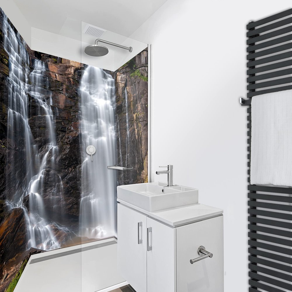 WANDFREUDE Custom-Size Aluminum Composite Shower Wall Panel, Norway