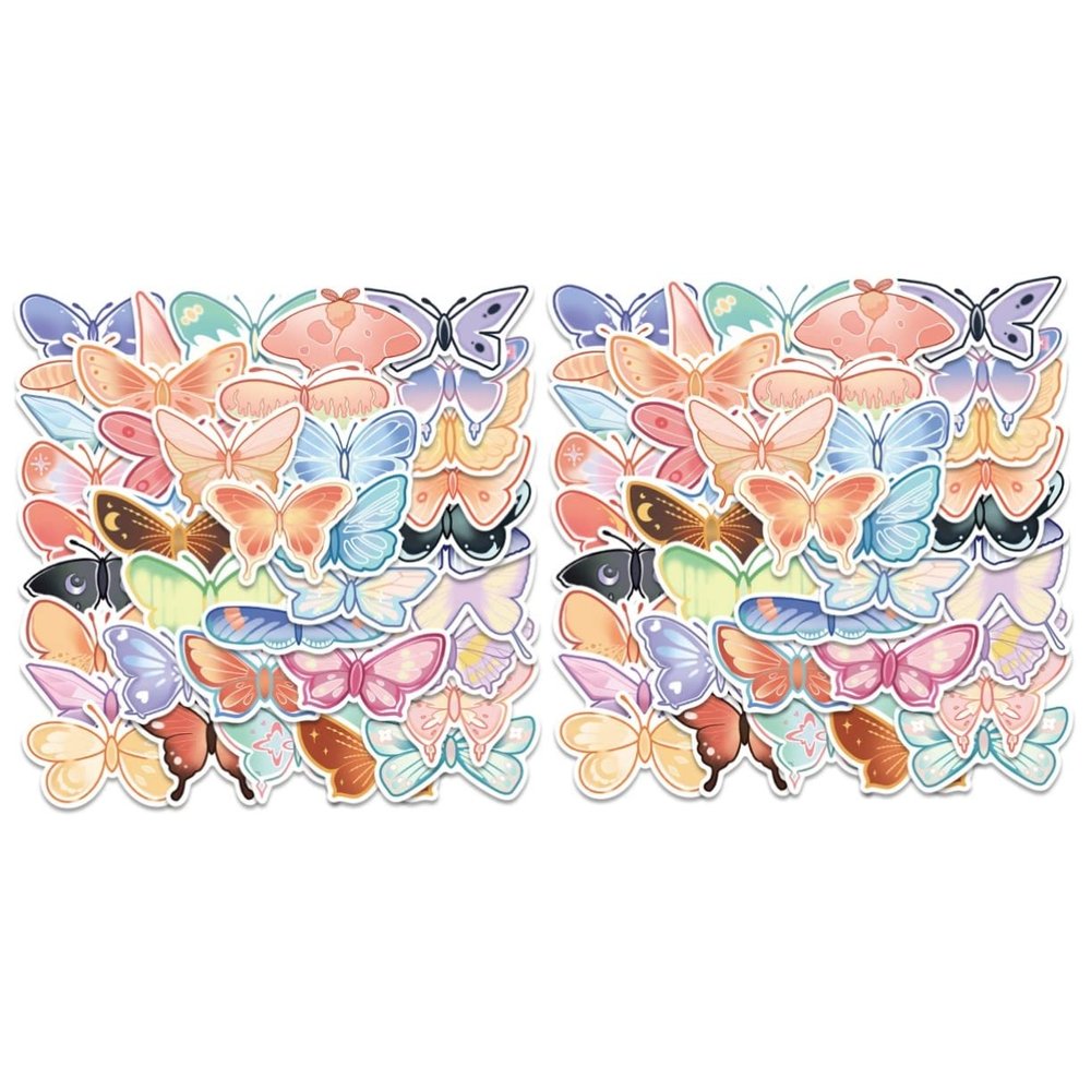 SOLUSTRE 160-Piece Decorative Butterfly Stickers for Water Bottles, Luggage, Notebooks, Envelopes, Phones and Crafts