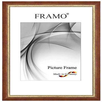 FRAMO N057 Baroque Picture Frame 50 x 76 cm, Solid Wood, Red/Gold, Retro Vintage Antique