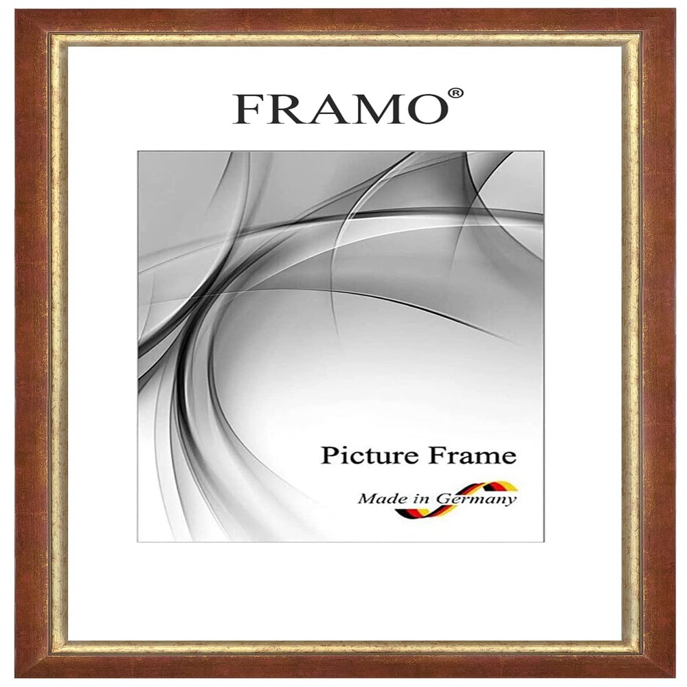 FRAMO N057 Baroque Picture Frame 50 x 76 cm, Solid Wood, Red/Gold, Retro Vintage Antique