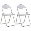 ZQQLVOO Folding Dining Chairs, 2-Pack, White Faux Leather view 1
