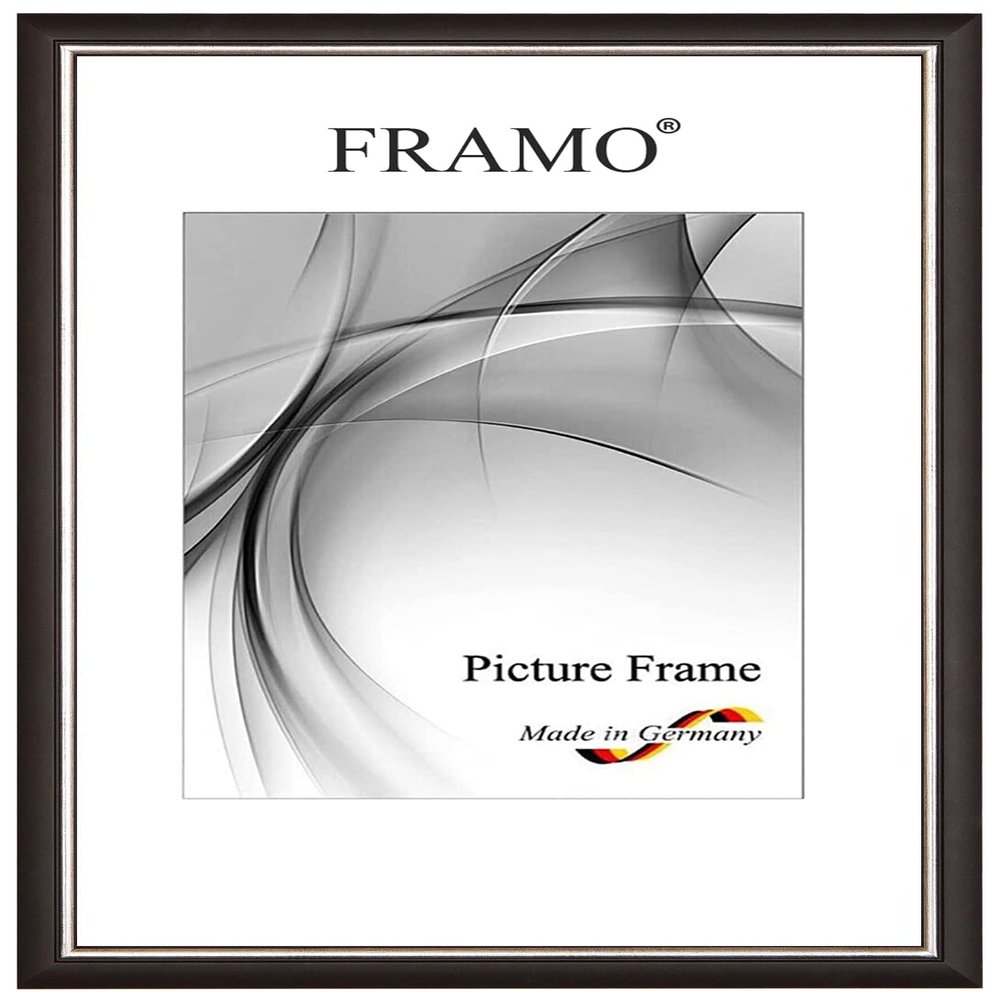 FRAMO N064 Solid Wood Picture Frame 20 x 90 cm | Black/Silver | Color/Size Selectable