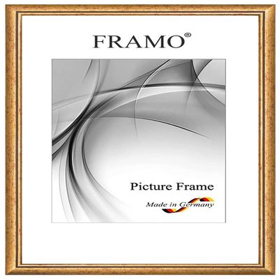 FRAMO N069 Baroque Picture Frame 70.2 x 95.7 cm, Solid Wood, Bordeaux Red/Gold