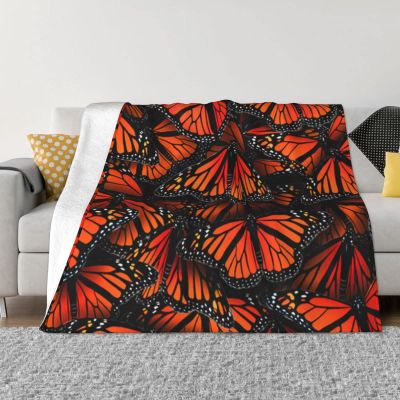 Monarch Butterflies Fleece Throw Blanket for Couch