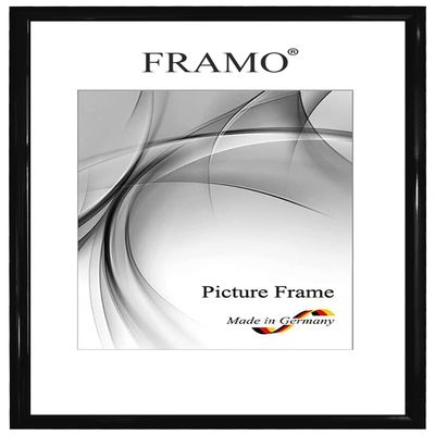 FRAMO N072 Solid Wood Picture Frame, 24 x 50 cm, High-Gloss Black