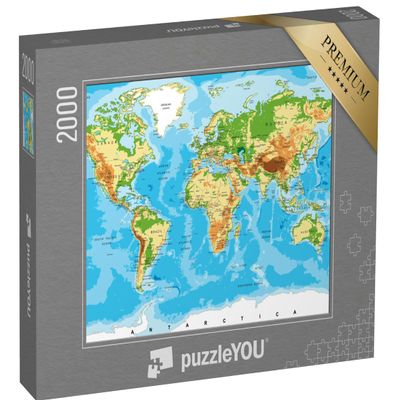 puzzleYOU: 2,000-Piece Physical World Map Puzzle