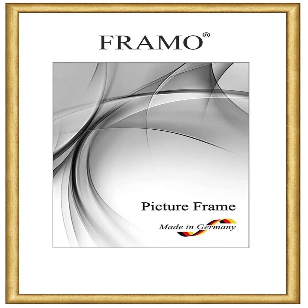 FRAMO N081 Narrow Solid Wood Picture Frame 17 x 24 cm | Gold