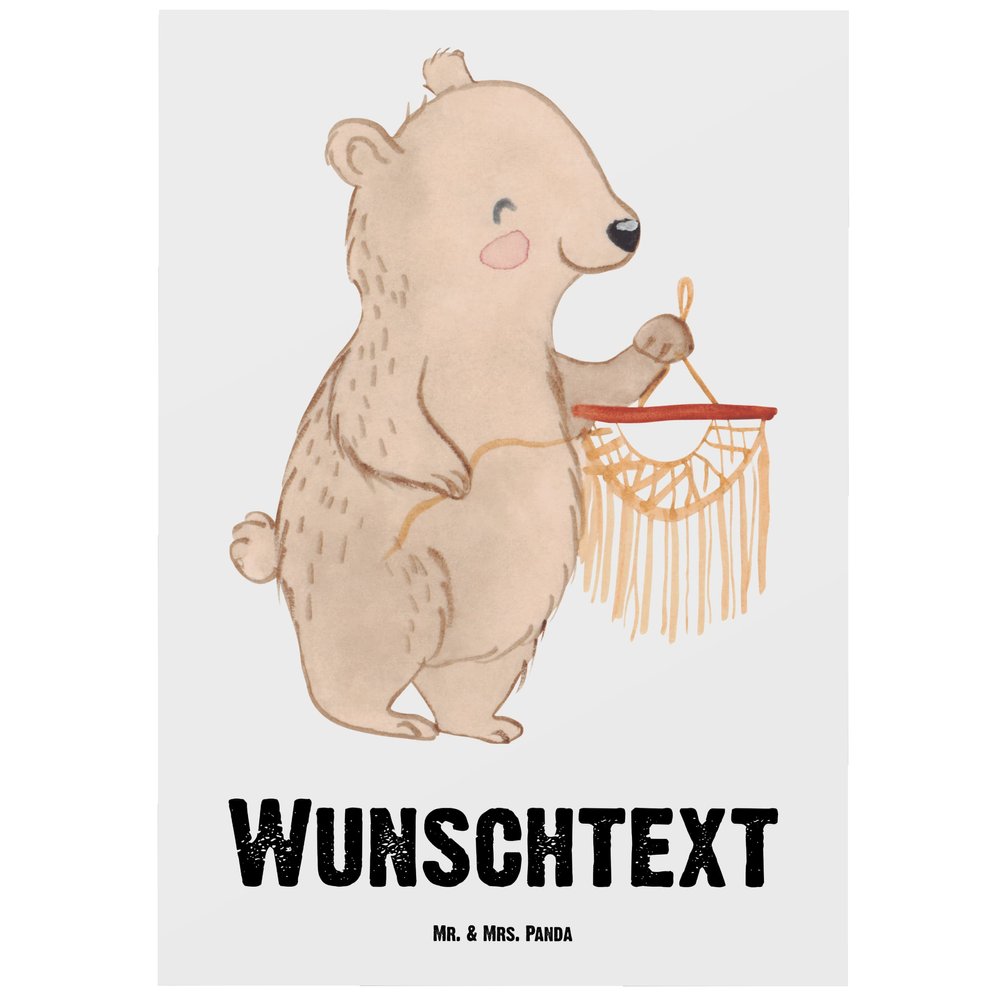 Mr. & Mrs. Panda Card with Name Br Macramé – Personalized Postcard with Custom Text