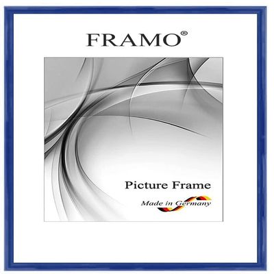 FRAMO N118 Slim Solid Wood Picture Frame 32 x 50 cm, Glossy Dark Royal Blue