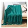 Warm Knitted Throw Blanket with Tassels for Bed, Sofa, Bedroom, Travel, CuiGrn view 1