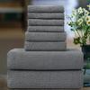 Ultra-Soft 8-Piece Textured Bath Towel Set, Dark Gray view 1