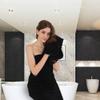 Ultra-Soft 8-Piece Textured Bath Towel Set, Black view 3