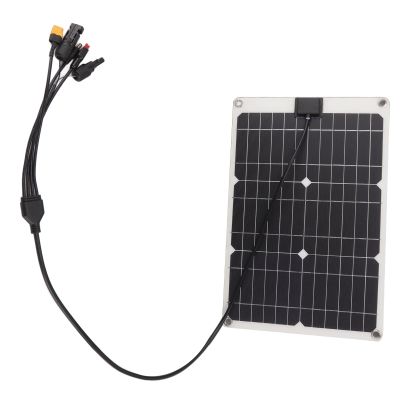 50W 18V Monocrystalline Solar Panel, Portable Solar Charger with 4 Ports, XT60/DC, for Outdoor Electronics