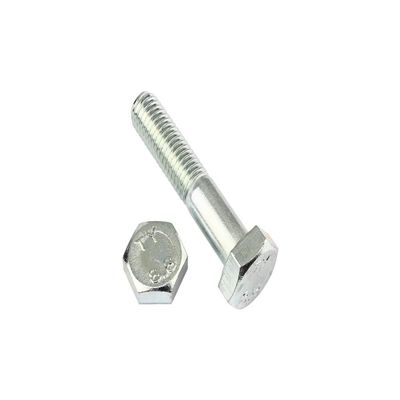 2 Hex Bolts with Shank – DIN 931, Grade 8.8, M20 x 85, Zinc-Plated
