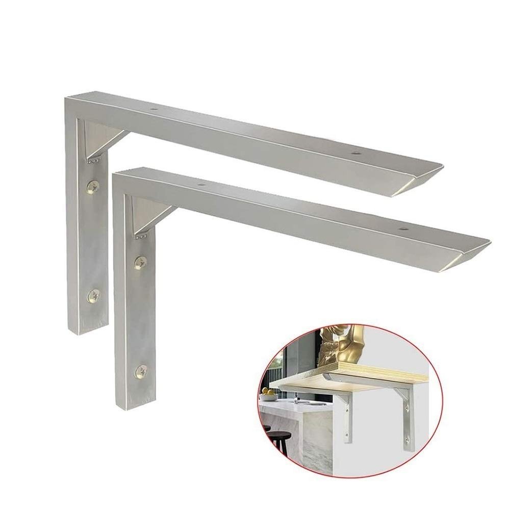 Heavy-Duty Folding Shelf Brackets, 1 Pair with Screws, 6 in (15 cm)