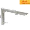 Heavy-Duty Folding Shelf Brackets, 1 Pair with Screws, 6 in (15 cm) view 2