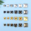 50 Sets Pyramid-Shaped Square Metal Studs for Clothing, Shoes and Bags, Silver, 7 mm view 2