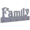 MOONAIRY Wall-Mounted Coat Rack, Coat Rack Rail, Wall-Mounted Clothes Rail, Coat Hook Rail, FAMILY Gray 74 x 29.5 cm view 1