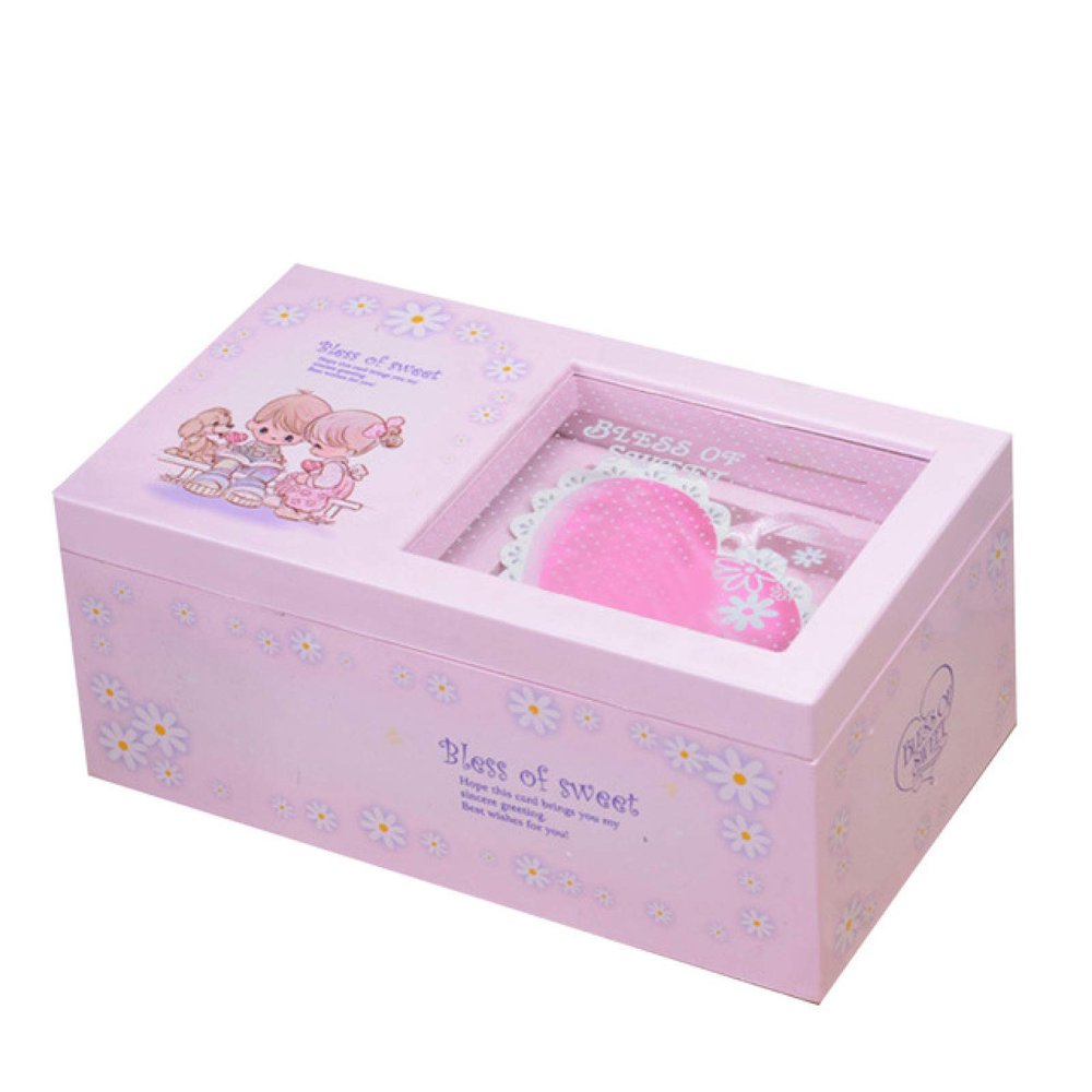 ADITAM Children's Gift Cute Wedding Keepsake Dancing Ballerina Display Wind-Up Music Box Jewelry Box with Mirror and Melody | Double the Comfort