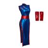 DUNHAO COS Women's Blue Anime Cheongsam Cosplay Costume, X-Large view 1