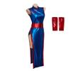 DUNHAO COS Women's Blue Anime Cheongsam Cosplay Costume, X-Large view 2