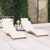 Chusui Set of 2 Teak Sun Loungers with Cushions view 1
