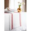 Solino Home French Stripe Linen Table Runner, 100% Linen, 35.6 x 152.4 cm (14 x 60 in), Red and White view 2