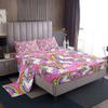 4-Piece King Size Unicorn Bedding Set, Rainbow Unicorn, Clouds, Pink view 1