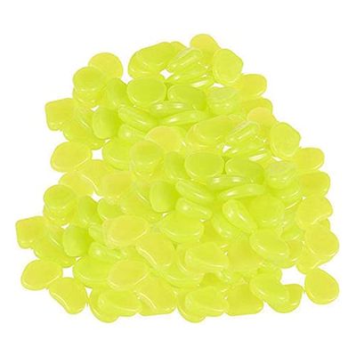 Glow-in-the-Dark Pebbles for Paths, Gardens, Aquariums and Courtyards, Yellow, 200 pcs