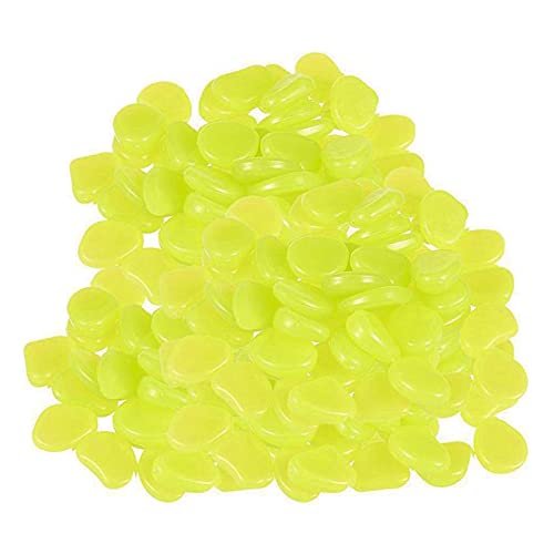 Glow-in-the-Dark Pebbles for Paths, Gardens, Aquariums and Courtyards, Yellow, 200 pcs