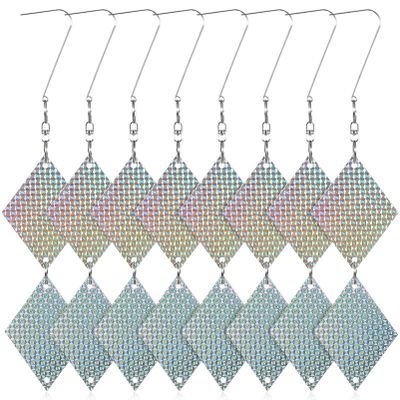 TEHAUX 32-Piece Plastic Diamond Bird Deterrent Discs for Outdoor Use
