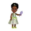 Disney Princess Tiana Doll 35 cm, Reflective Glitter Eyes, Movable Joints, Removable Outfit, Shoes, Tiara, Black Updo, for Girls Ages 3+ view 1