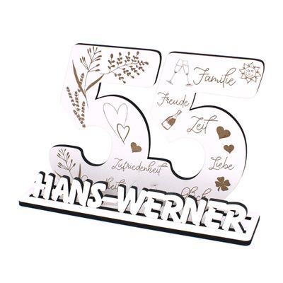 Dekolando Personalized 55th Birthday Tabletop Decor Stand