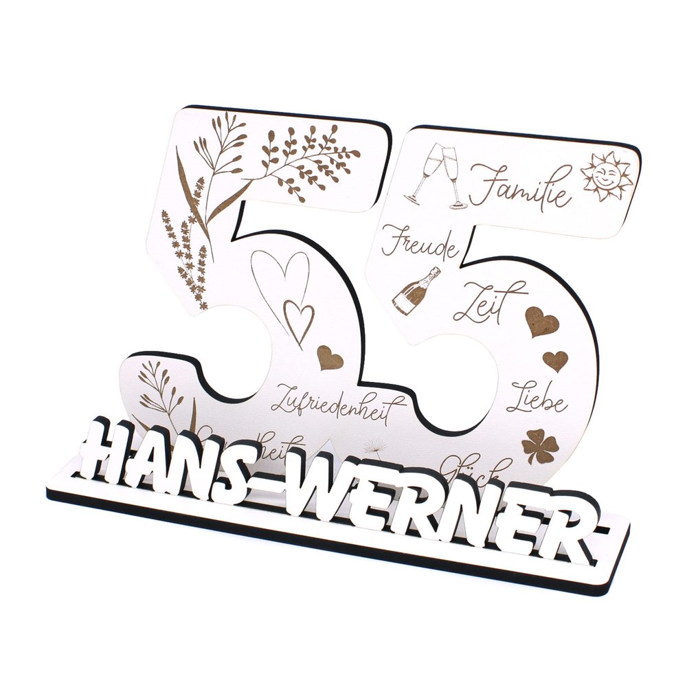 Dekolando Personalized 55th Birthday Tabletop Decor Stand