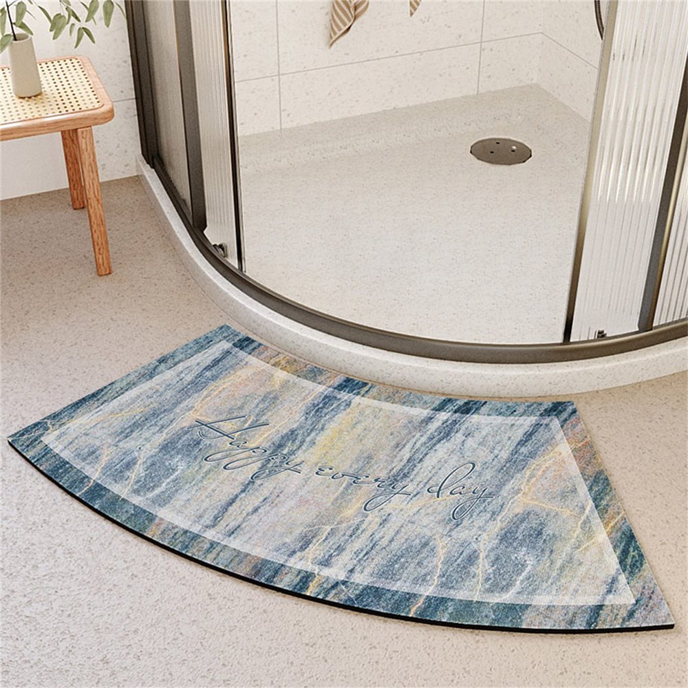FCS Bathroom Semicircular Curved Shower Mat, Soft Diatomite Bath Mat, Water-Absorbent, Quick-Drying, Non-Slip, for Round Showers, 45 × 70 cm, Color: d