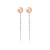 BEDT Authentic 925 Sterling Silver Synthetic Pearl Linked Stick Earrings for Women view 1