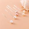 BEDT Authentic 925 Sterling Silver Synthetic Pearl Linked Stick Earrings for Women view 3