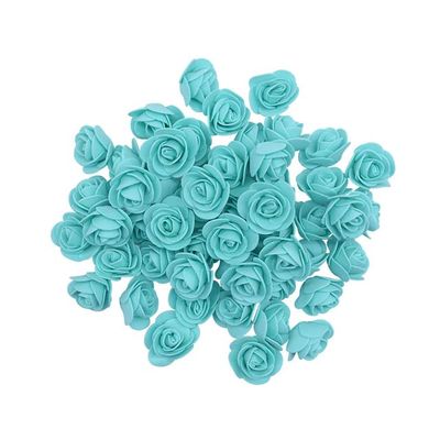 FIKROO 50–200 pcs 3 cm PE Foam Artificial Rose Heads for DIY, Scrapbooking, Wreaths, Wedding & Party Decor, F14 Teal, 100 pcs
