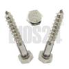 25 Hex-Head Wood Screws, 5 x 40 mm, DIN 571, Stainless Steel A2 view 3