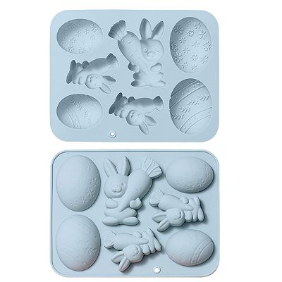 Easter Bunny and Egg Silicone Mold for Cake and Chocolate, Blue, One Size