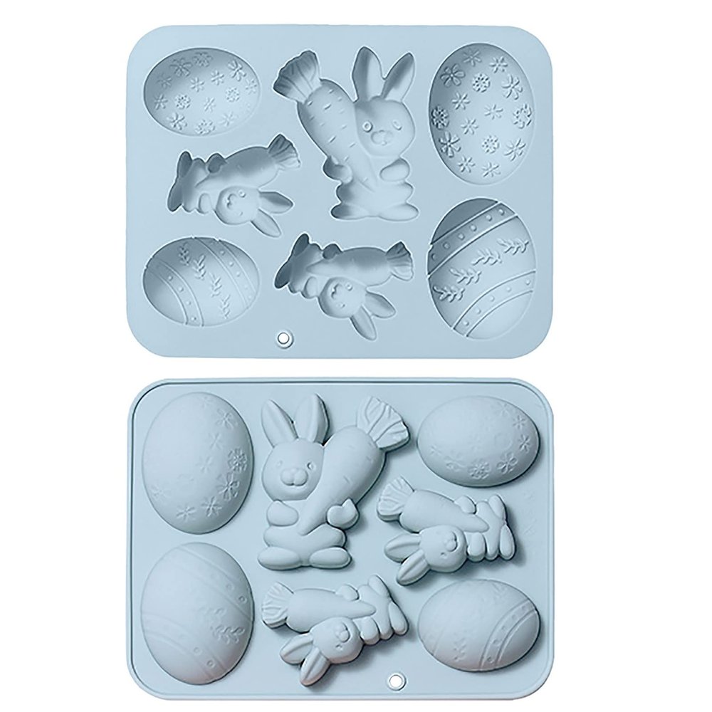 Easter Bunny and Egg Silicone Mold for Cake and Chocolate, Blue, One Size