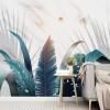 Photo Wallpaper 400 cm W × 280 cm H, Non-Woven, Rainforest Marble Plant Leaves and Sun view 1