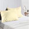 3-Piece King-Size Fitted Sheet Set, 400 Thread Count, 100% Egyptian Cotton, Ivory Stripe view 3