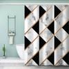 VASENA Mold-Resistant Shower Curtain 240 x 200 cm, Waterproof 3D Marble Geometric Abstract Art Polyester Curtain with 12 Hooks view 1