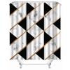 VASENA Mold-Resistant Shower Curtain 240 x 200 cm, Waterproof 3D Marble Geometric Abstract Art Polyester Curtain with 12 Hooks view 3