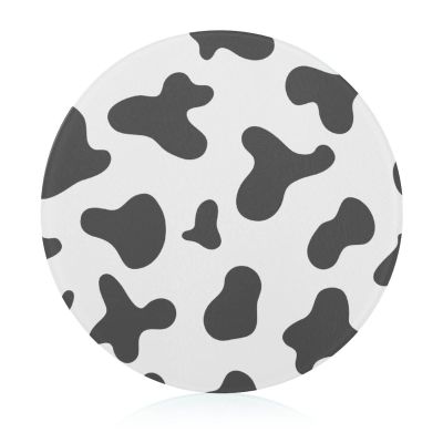 Cow Round Cutting Board, Non-Slip Kitchen Board for Serving and Cutting, 20 cm